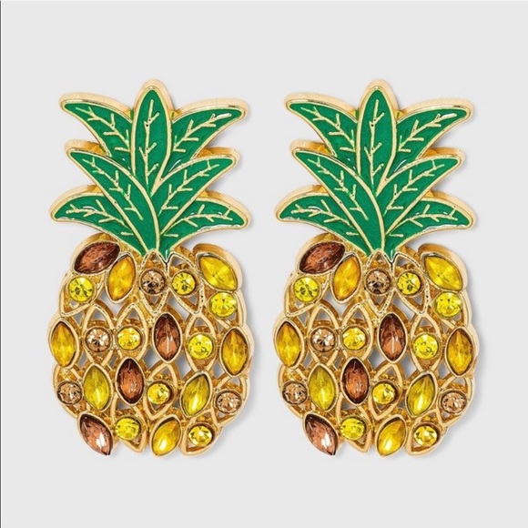 SUGARFIX by BaubleBar Crystal Pineapple Drop Earrings - Picture 5 of 6